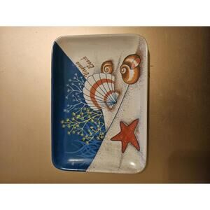 Virginia Beach souvenir- small tray/plate with Starfish Shells Design - EUC